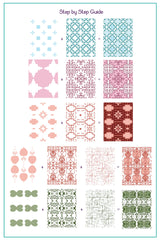 Full Nail Fab - Floral Baroque Geo (CJS-339) - Clear Jelly Stamping Plate