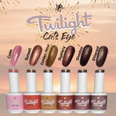 Glitter Bomb Gel Polish - Twilight 6 Piece Collection Includes: Calm,Sunset, Shadow, Mystery, Ethereal & Golden Hour
