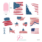 Stars & Stripes Three (Cjs-314) - CJS Medium Stamping Plate