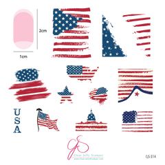 Stars & Stripes Three (Cjs-314) - CJS Medium Stamping Plate