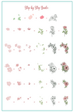 Watercolor Floral Cascade (CJS-337) - Clear Jelly Stamping Plate