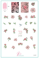 Watercolor Floral Cascade (CJS-337) - Clear Jelly Stamping Plate