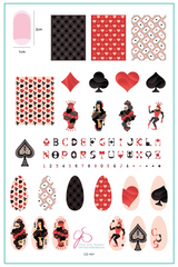 Joker's Wild (CjS-404) - Etched Nail Art Stamping Plate - Clear Jelly Stamping Plate
