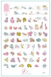 Mod Life Series - Animal Kingdom (CjS-407) - Etched Nail Art Stamping Plate - Clear Jelly Stamping Plate