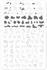 Mod Life Series - Animal Kingdom (CjS-407) - Etched Nail Art Stamping Plate - Clear Jelly Stamping Plate