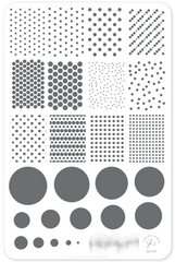 Dotty About You (CjS-410) Etched Nail Art Stamping Plate - Clear Jelly Stamper Plate