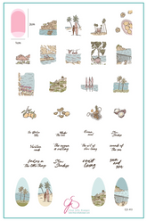 Coastal Living (CjS-413) Etched Nail Art Stamping Plate - Clear Jelly Stamper Plate