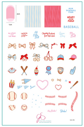 Cherry Picked for the Game (CjS-416) Etched Nail Art Stamping Plate - Clear Jelly Stamper Plate