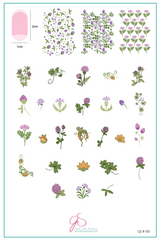Pretty Clover (CjSH-105) - Clear Jelly Stamping Plate