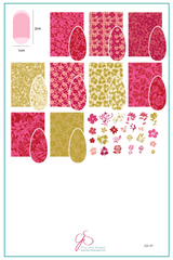Garden Layers (CjS-411) Etched Nail Art Stamping Plate - Clear Jelly Stamper Plate