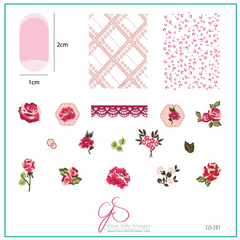 Floral Blossom - Three (CjS-281) -  CJS Medium Stamping Plate