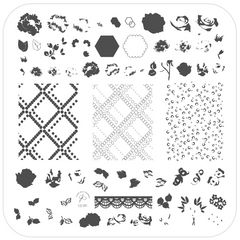 Floral Blossom - Three (CjS-281) -  CJS Medium Stamping Plate