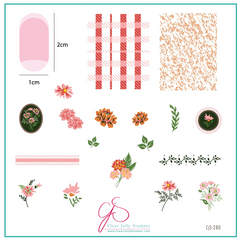 Floral Blossom - Two (CjS-280) - CJS Medium Stamping Plate