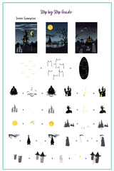 Halloween Silhouettes (CjSH-98) - Clear Jelly Stamping Plate