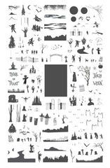 Halloween Silhouettes (CjSH-98) - Clear Jelly Stamping Plate