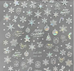 Winter Snowflakes Iridescent White Pearl 461 - Thin Decals
