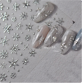 Embossed Silver Snowflakes w/ Crystals 429 - Thin Decals
