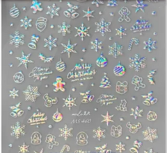 Winter Holidays and Snowflakes HOLO Silver 460 - Thin Decals