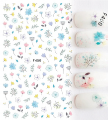 Watercolor Spring Pastel Flowers F450 - Thin Decals