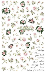 Painted Floral Roses F675 - Thin Decals