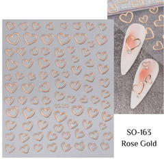 Heart Outlines ROSE GOLD 163 - Thin Decals