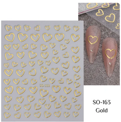 Heart Outlines GOLD 163 - Thin Decals