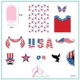 Stars & Stripes - Two (CjS-313) - CJS Medium Stamping Plate