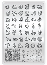 Tiny Little Animals -02 - Uber Chic Stamping Plate