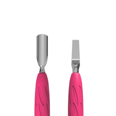 Staleks Pro UNIQ 10 TYPE 5 Gummy Manicure Pusher with Silicone Handle Narrow Rounded Pusher + Wide Blade PQ-10/5