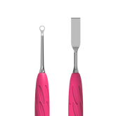 Staleks Pro UNIQ 11 TYPE 1 Gummy Manicure Pusher with Silicone Handle Flat Straight Pusher + Ring Curette PQ-11/1