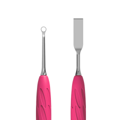 Staleks Pro UNIQ 11 TYPE 1 Gummy Manicure Pusher with Silicone Handle Flat Straight Pusher + Ring Curette PQ-11/1