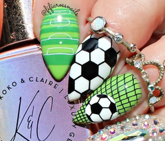 The Beautiful Game (CjS-408) Etched Nail Art Stamping Plate - Clear Jelly Stamper Plate