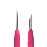 Staleks Pro UNIQ 11 TYPE 2 Gummy Manicure Slanted Pusher with Silicone Handle Slanted Pusher + Ring Curette PQ-11/2