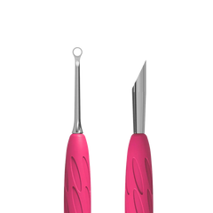 Staleks Pro UNIQ 11 TYPE 2 Gummy Manicure Slanted Pusher with Silicone Handle Slanted Pusher + Ring Curette PQ-11/2