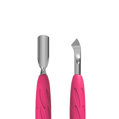 Staleks Pro UNIQ 10 TYPE 4.2 Gummy Manicure Pusher with Silicone Handle Narrow Rounded Pusher + Bent Blade PQ-10/4.2