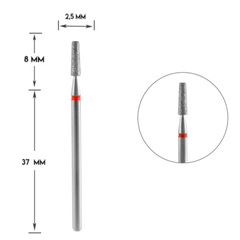 Staleks Diamond Nail Prep Drill Bit "FRUSTUM" Red Diameter 2.5/8MM - FA70R025