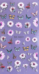 Textured Decals - Butterflies & Daisies # 5d K 001