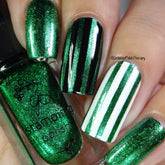 #61 Glitzy Evergreen Stamping Polish