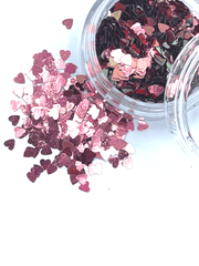 Chameleon Chrome Pink Hearts Confetti Glitter