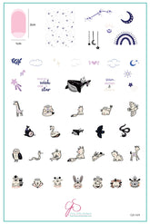 Celestial Zoo (CjS-225) - Clear Jelly Stamping Plate