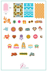 Hippie Harmony (CjS-117) - Clear Jelly Stamping Plate