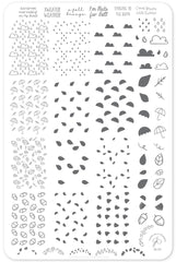 Fallpaper - Singing in the Rain (CjS-131)  - Clear Jelly Stamping Plate