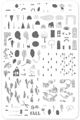 Whimsical Fall (CjS-137)  - Clear Jelly Stamping Plate