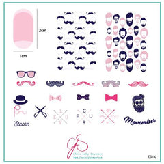 Hippest Movember (CjS-142) - CJS Medium Stamping Plate