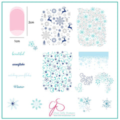 Catching Snowflakes (CjS-180) - CJS Medium Stamping Plate