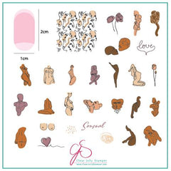 The Nude Series - Sensual (CjS-204) Steel Nail Art Medium Stamping Plate