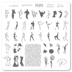 The Nude Series - In the Buff (CjS-205) Steel Nail Art Medium Stamping Plate