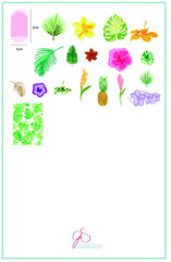 Tropical (CjS-38) - Clear Jelly Stamping Plate