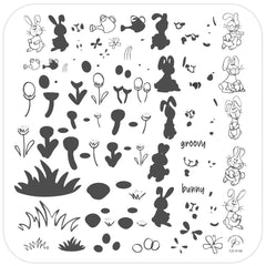 Groovy Bunny (CjSH-66) - CJS Medium Stamping Plate
