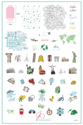 Explore the World (CjS-291) Steel Nail Art Stamping Plate